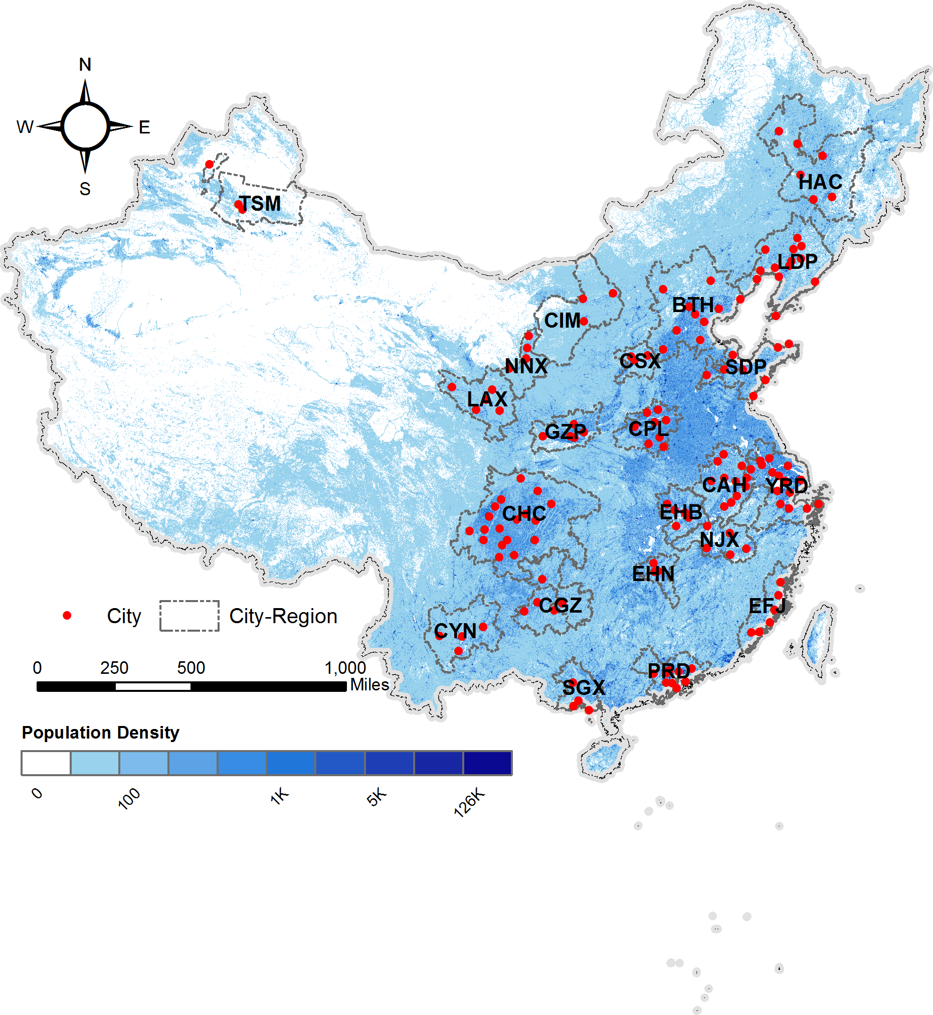 Polycentric Urban Regions (PURs) in China