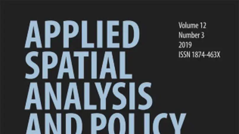 Appointment as Associate Editor of Applied Spatial Analysis and Policy